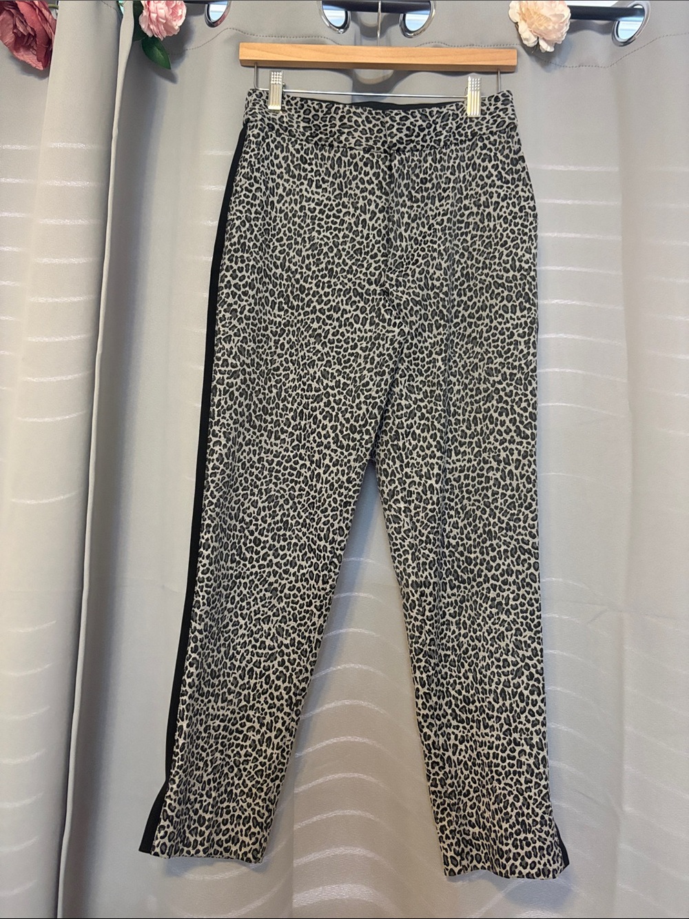 RACHEL Rachel Roy Black and White Leopard Print Pants